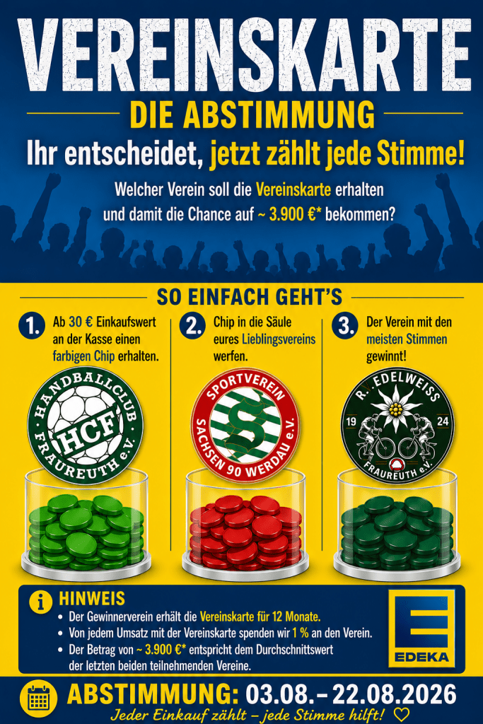 Vereinscup 2029 bei EDEKA – Bitte unterstützt den HCF